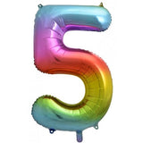 Giant INFLATED Rainbow Splash Number 5 Foil 86cm Balloon #213775