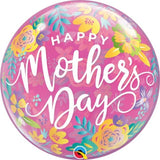 Mother's Day Colourful Floral Bubble 56cm (22") INFLATED #17420