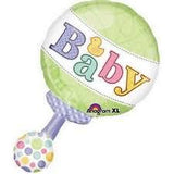 Baby Rattle Unisex Foil Supershape Balloon #20706