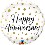 Happy Anniversary Gold Dot Foil 45cm Balloon #85847