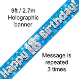 18th Birthday Blue Banner 2.7m Oaktree