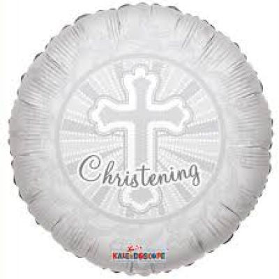 Christening Cross Foil 18" Silver Balloon #19361