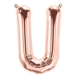 Rose Gold Letter U Balloon AIR FILLED SMALL 41cm #01357