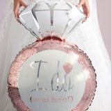 Engagement Diamond Ring Pink "I do woo hoo!" Foil Balloon #25398