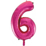 Giant INFLATED Magenta Number 6 Foil 86cm Balloon #213726