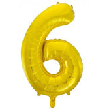 Giant INFLATED Gold Number 6 (Yellow Gold) Foil 86cm Balloon #213716