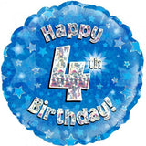 4th Birthday Blue Foil 45cm Balloon #227840