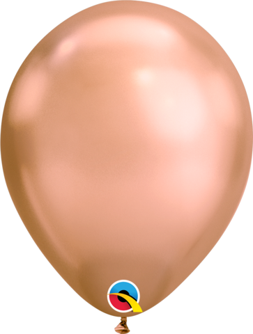 Balloon 18cm 7inch Latex CHROME Rose Gold Qualatex