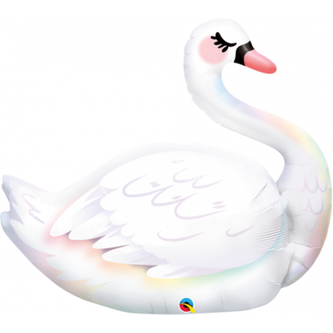 Graceful Blushing Swan Foil Supershape Balloon 89cm INFLATED #87971