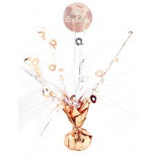 Happy Birthday Holographic Rose Gold Centrepiece with White165g #273600m #273600