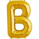 Gold Letter B foil Balloon AIR FILLED SMALL 41cm #00568