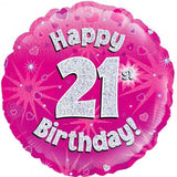 21st Birthday Magenta Foil 45cm Balloon #227703
