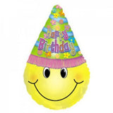 Happy Birthday Smiley Face in Hat 30" #434209 supershape
