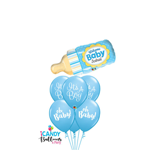Baby Bottle with Name Balloon Splendor Bouquet
