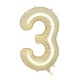 Giant INFLATED Luxe Gold Number 3 Foil 86cm Balloon #231683