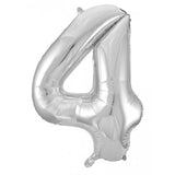 4th Birthday Giant Helium Numbers -INFLATED Choose from 22 colours