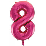80th Giant INFLATED Helium Number Balloons 22 Colours to choose from