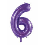 Giant INFLATED Purple Number 6 Foil 86cm Balloon #213846