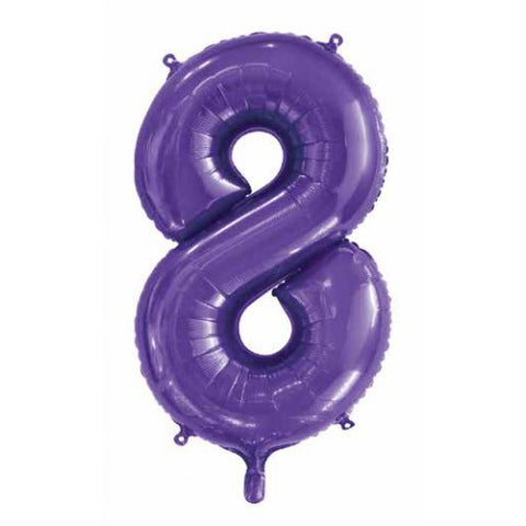 Giant INFLATED Purple Number 8 Foil 86cm Balloon #213848