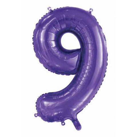 Giant INFLATED Purple Number 9 Foil 86cm Balloon #213849