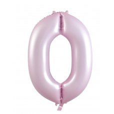 Giant INFLATED Matte Pastel Light Pink Number Zero 0 Foil 86cm Balloon #213850