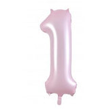 Giant INFLATED Matte Pastel Light Pink Number 1 Foil 86cm Balloon #213851