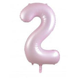Giant INFLATED Matte Pastel Light Pink Number 2 Foil 86cm Balloon #213852