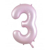 Giant INFLATED Matte Pastel Light Pink Number 3 Foil 86cm Balloon #213853