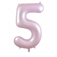 Giant INFLATED Matte Pastel Light Pink Number 5 Foil 86cm Balloon #213855