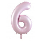 Giant INFLATED Matte Pastel Light Pink Number 6 Foil 86cm Balloon #213856