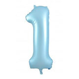 Giant INFLATED Matte Pastel Light Blue Number 1 Foil 86cm Balloon #213861