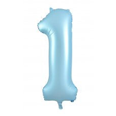 Giant INFLATED Matte Pastel Light Blue Number 1 Foil 86cm Balloon #213861