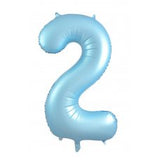 Giant INFLATED Matte Pastel Light Blue Number 2 Foil 86cm Balloon #213862