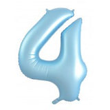 Giant INFLATED Matte Pastel Light Blue Number 4 Foil 86cm Balloon #213864