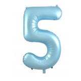 Giant INFLATED Matte Pastel Light Blue Number 5 Foil 86cm Balloon #213865