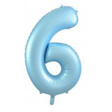 Giant INFLATED Matte Pastel Light Blue Number 6 Foil 86cm Balloon #213866