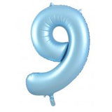 Giant INFLATED Matte Pastel Light Blue Number 9 Foil 86cm Balloon #213869