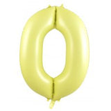 Giant INFLATED Matte Pastel Yellow Number Zero 0 Foil 86cm Balloon #213870