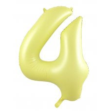 Giant INFLATED Matte Pastel Yellow Number 4 Foil 86cm Balloon #213874