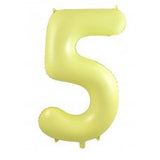 Giant INFLATED Matte Pastel Yellow Number 5 Foil 86cm Balloon #213875