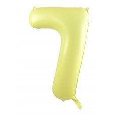 Giant INFLATED Matte Pastel Yellow Number 7 Foil 86cm Balloon #213877