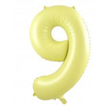 Giant INFLATED Matte Pastel Yellow Number 9 Foil 86cm Balloon #213879
