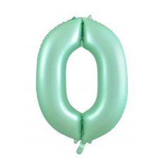Giant INFLATED Matte Pastel Mint Number Zero 0 Foil 86cm Balloon #213880