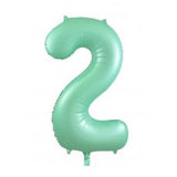 Giant INFLATED Matte Pastel Mint Number 2 Foil 86cm Balloon #213882