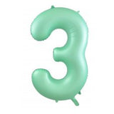 Giant INFLATED Matte Pastel Mint Number 3 Foil 86cm Balloon #213883