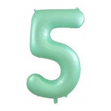 Giant INFLATED Matte Pastel Mint Number 5 Foil 86cm Balloon #213885