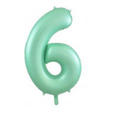 Giant INFLATED Matte Pastel Mint Number 6 Foil 86cm Balloon #213886