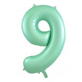 Giant INFLATED Matte Pastel Mint Number 9 Foil 86cm Balloon #213889