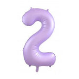 Giant INFLATED Matte Pastel Lilac Number 2 Foil 86cm Balloon #213892