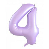 Giant INFLATED Matte Pastel Lilac Number 4 Foil 86cm Balloon #213894
